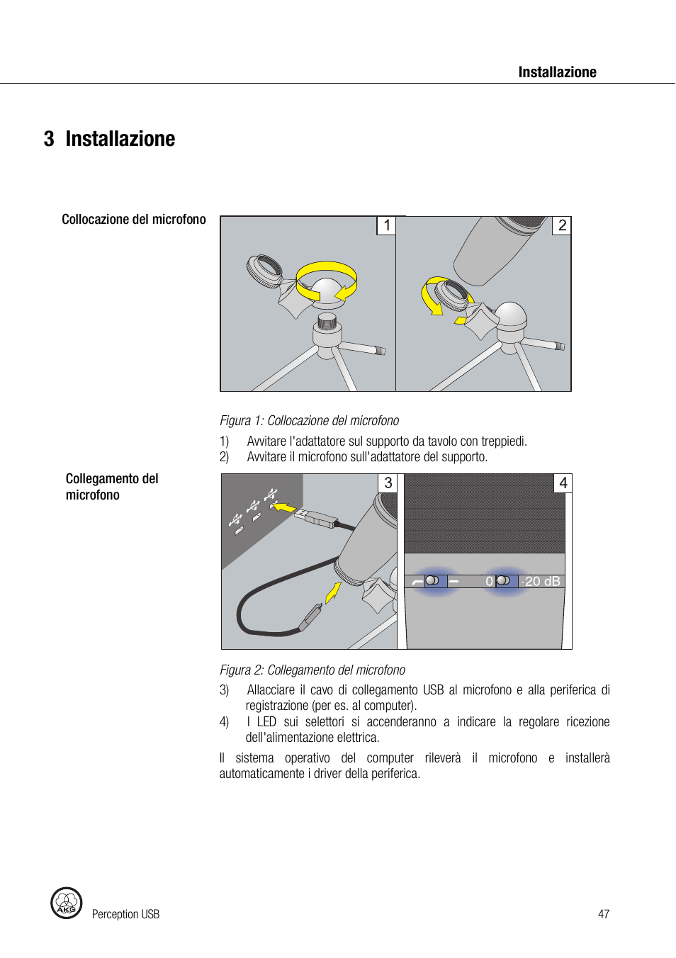 3installazione | AKG Acoustics PERCEPTION 120 User Manual | Page 47 / 85