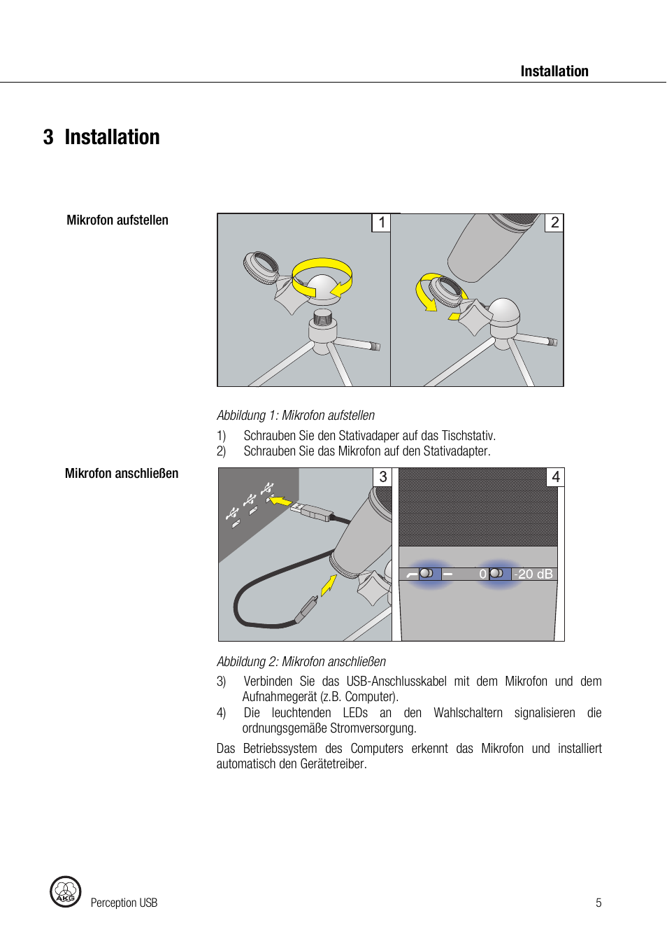 3installation | AKG Acoustics PERCEPTION 120 User Manual | Page 5 / 85