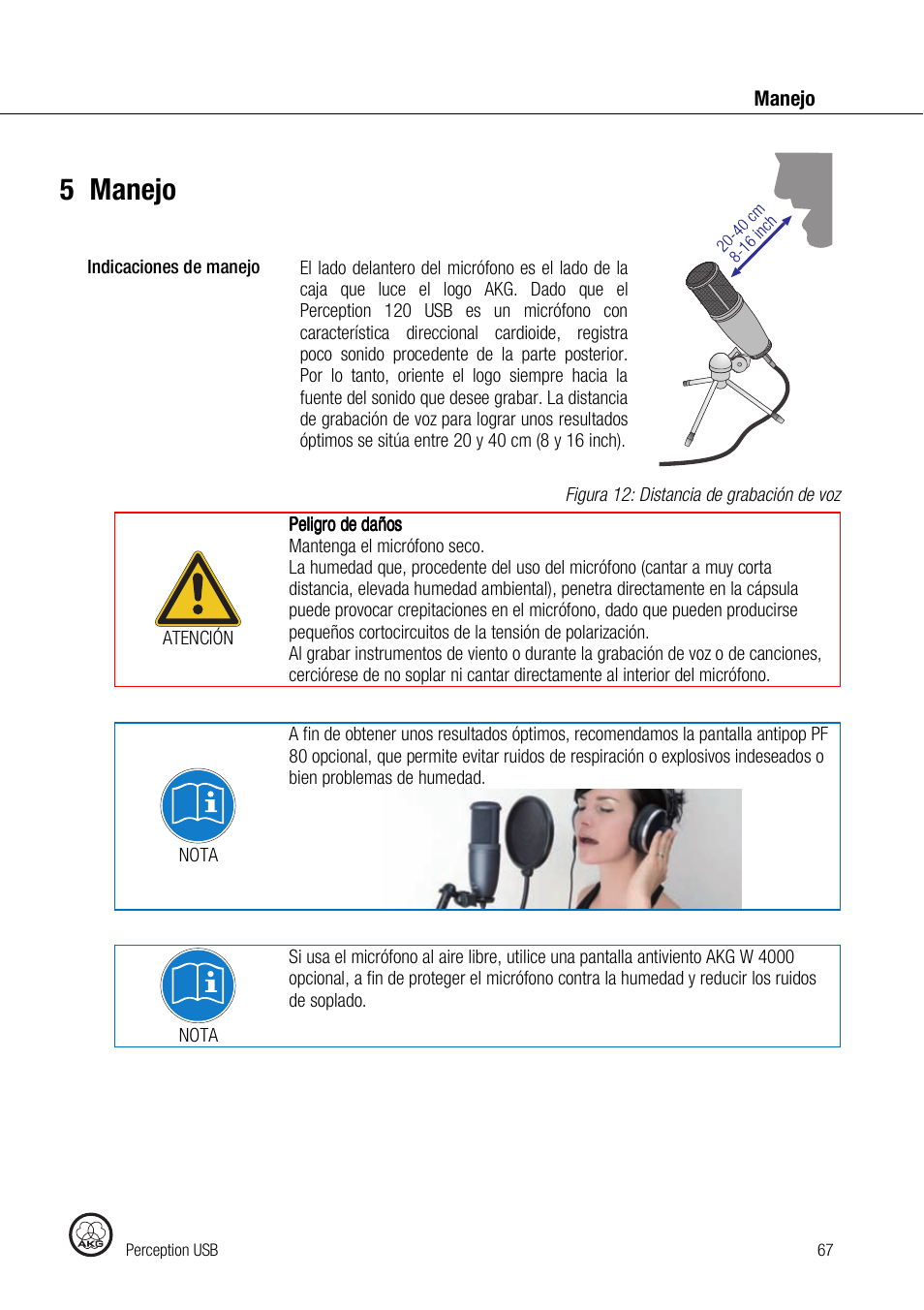 5manejo | AKG Acoustics PERCEPTION 120 User Manual | Page 67 / 85