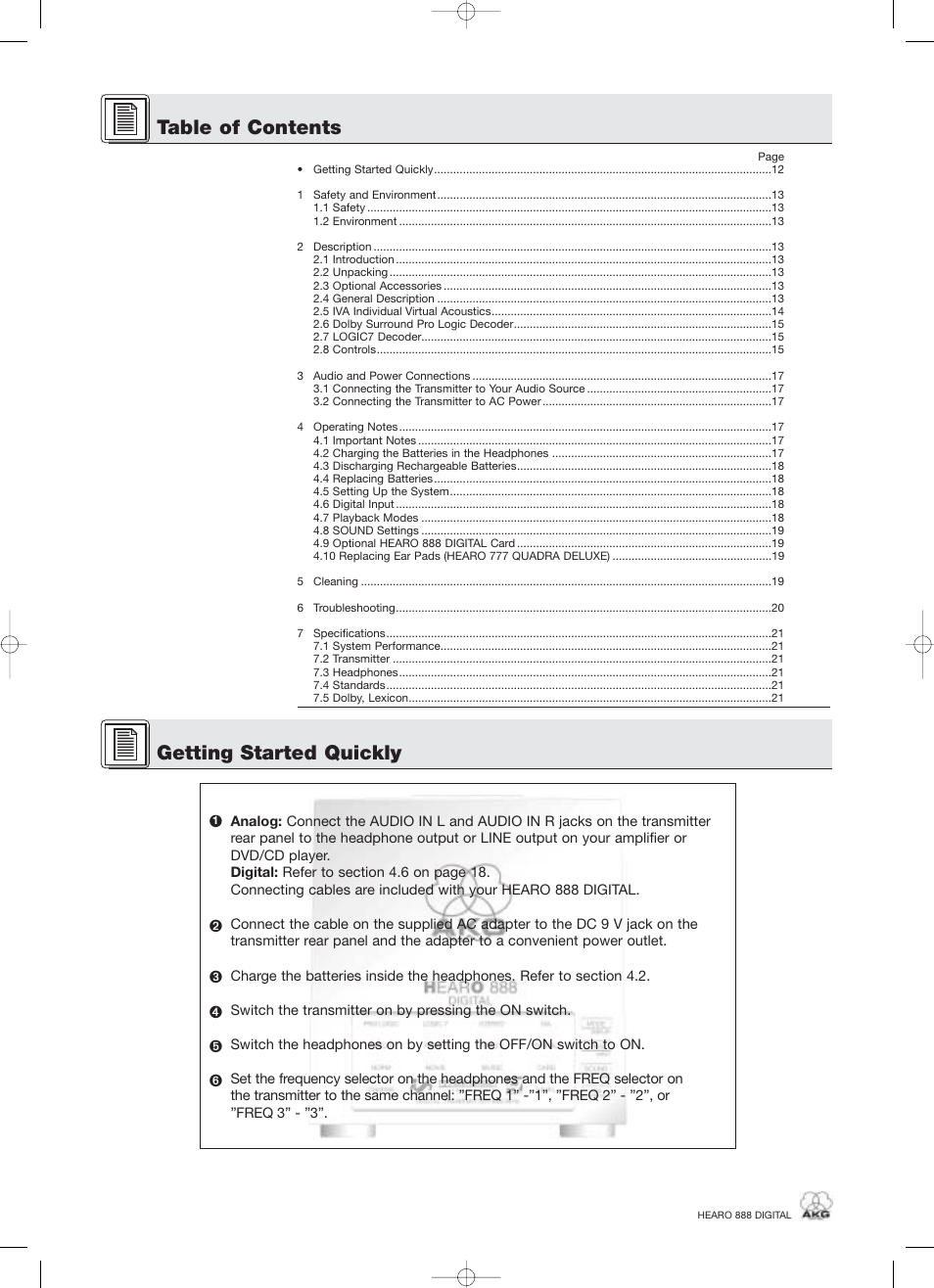 AKG Acoustics HEARO 888 User Manual | Page 12 / 66