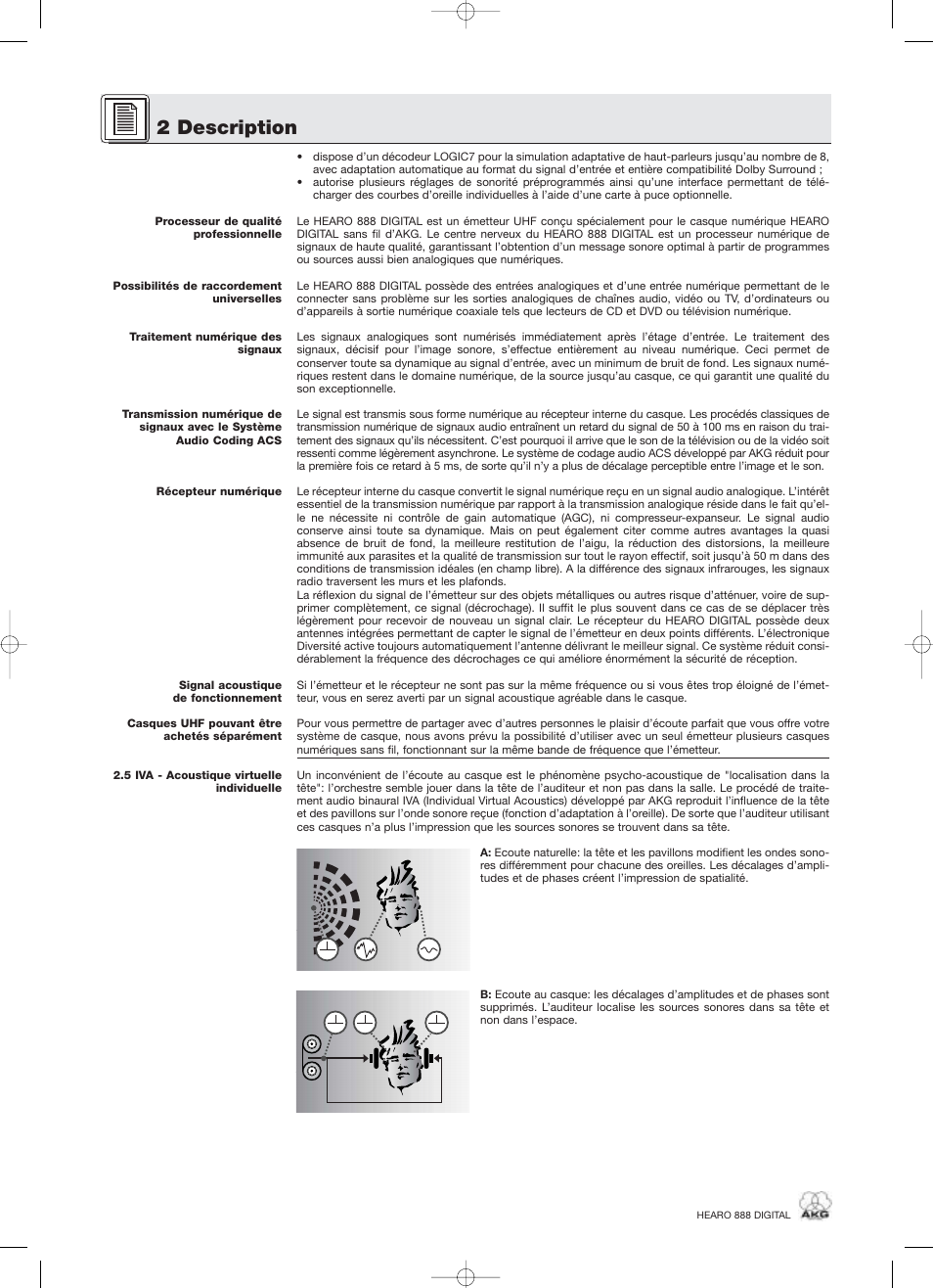 2 description | AKG Acoustics HEARO 888 User Manual | Page 24 / 66