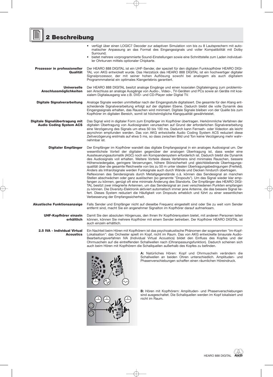 2 beschreibung | AKG Acoustics HEARO 888 User Manual | Page 4 / 66