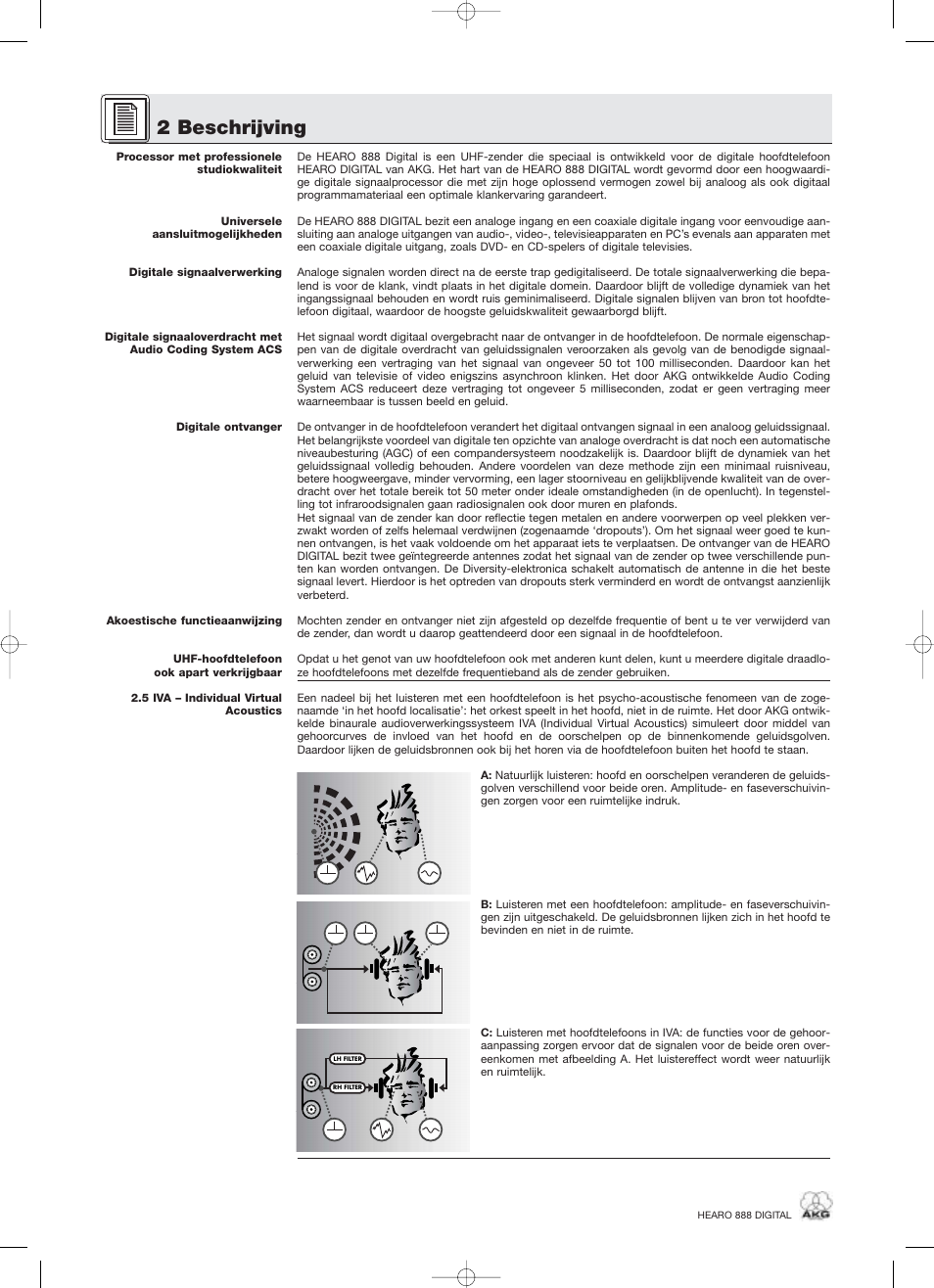 2 beschrijving | AKG Acoustics HEARO 888 User Manual | Page 54 / 66