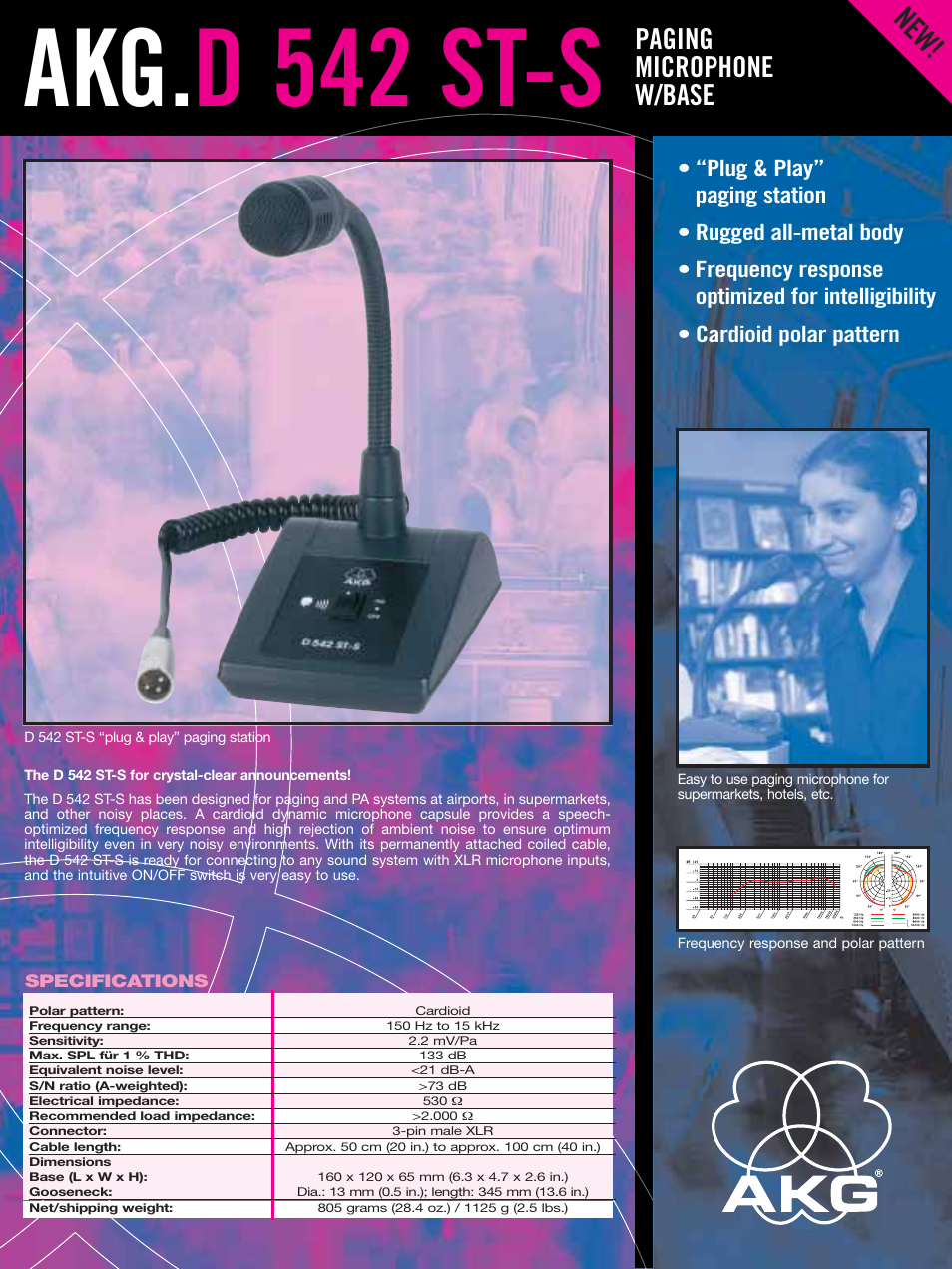 AKG Acoustics D 542 ST-S User Manual | 2 pages