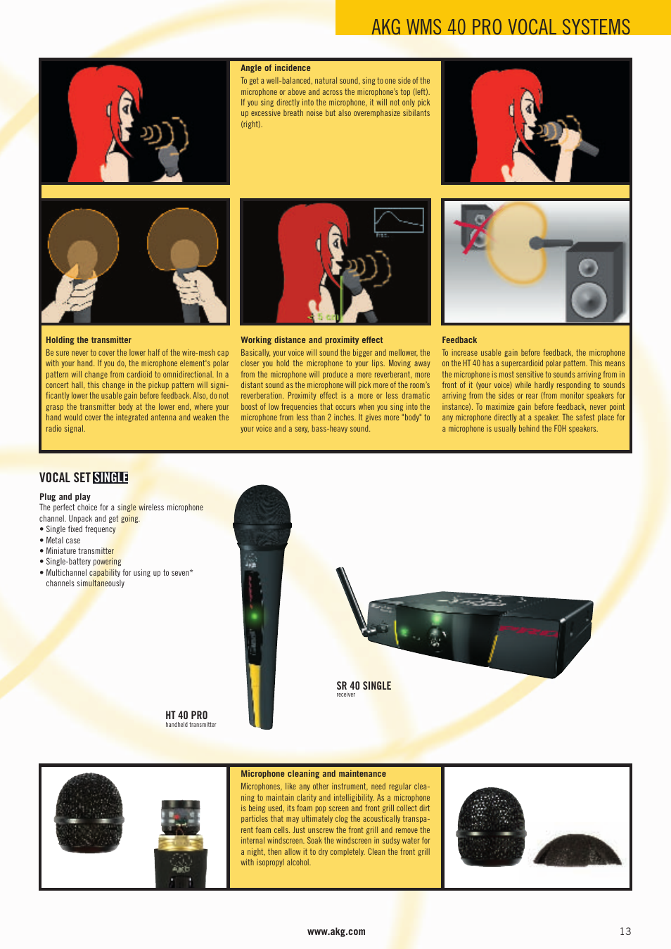 Akg wms 40 pro vocal systems, Vocal set single | AKG Acoustics WMS 4000 User Manual | Page 13 / 81