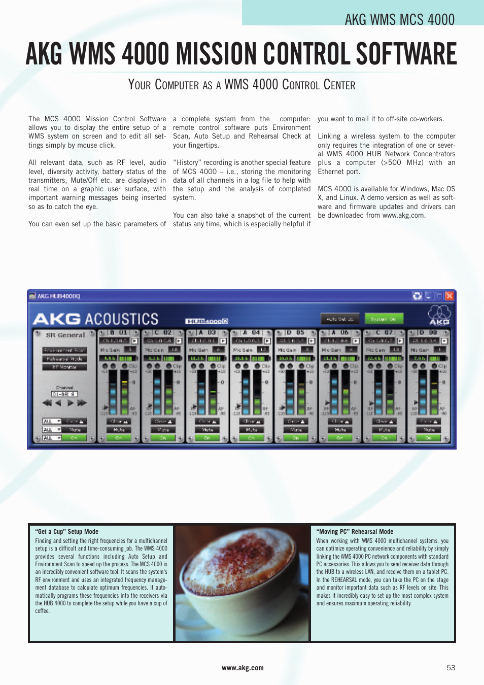 Akg wms 4000 mission control software, Akg wms mcs 4000, Wms 4000 c | AKG Acoustics WMS 4000 User Manual | Page 53 / 81