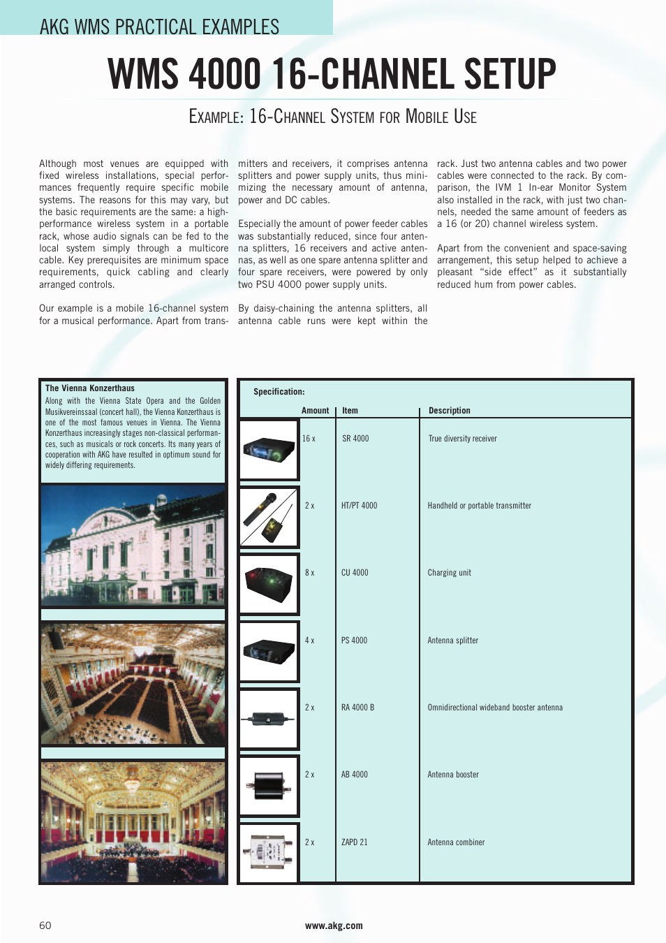 Akg wms practical examples, Xample, Hannel | Ystem for, Obile | AKG Acoustics WMS 4000 User Manual | Page 60 / 81