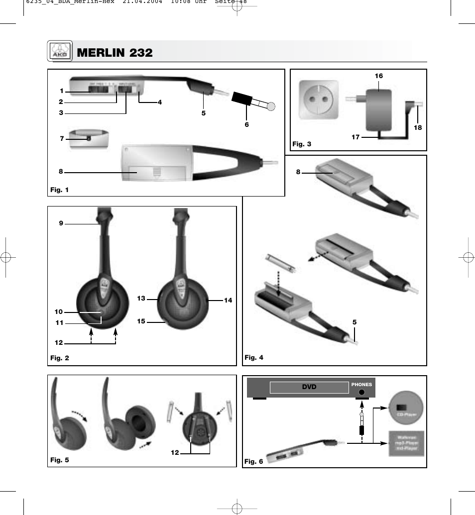 Merlin 232 | AKG Acoustics MERLIN 232 User Manual | Page 46 / 48