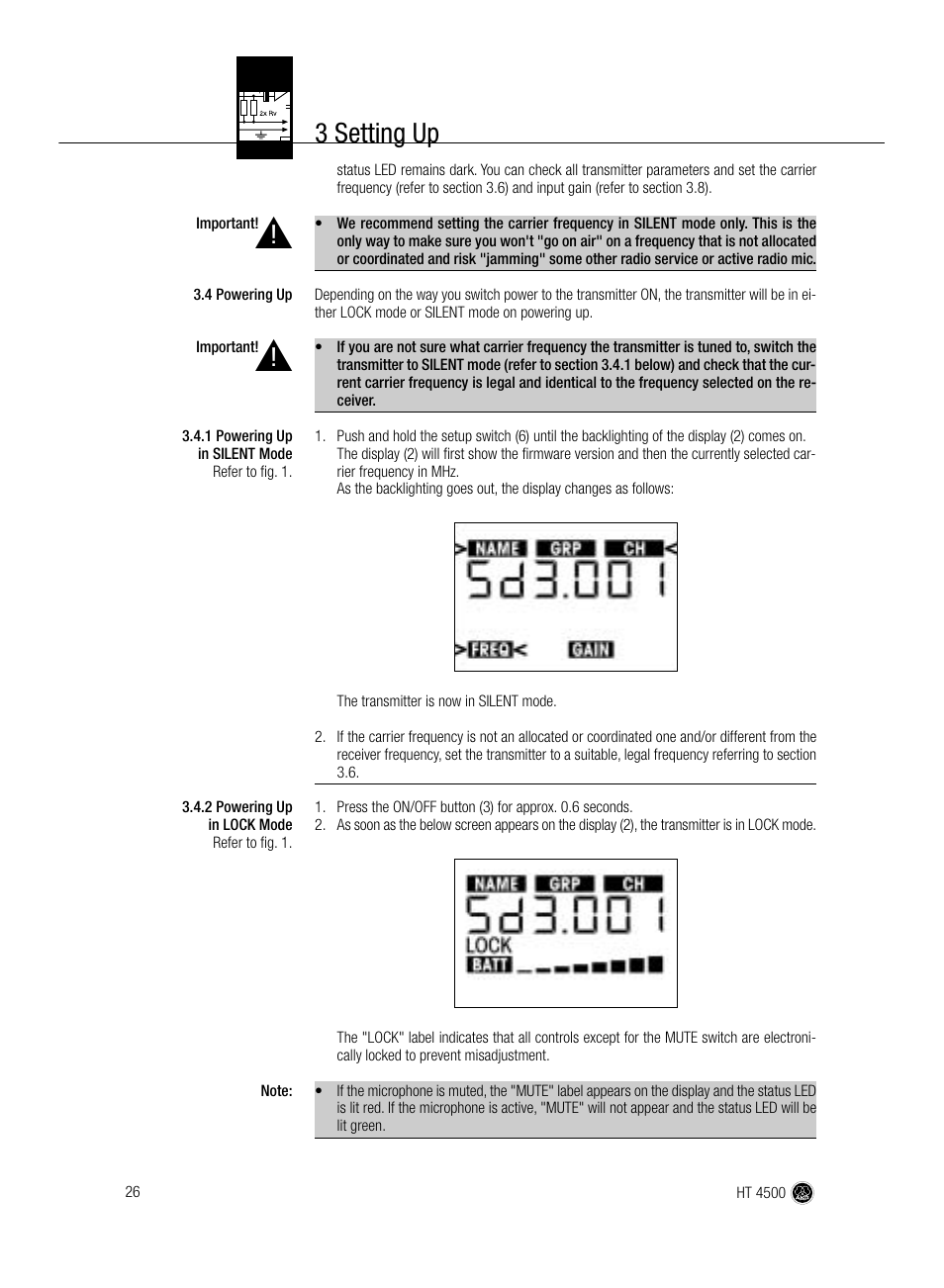 3 setting up | AKG Acoustics HT 4500 User Manual | Page 26 / 114