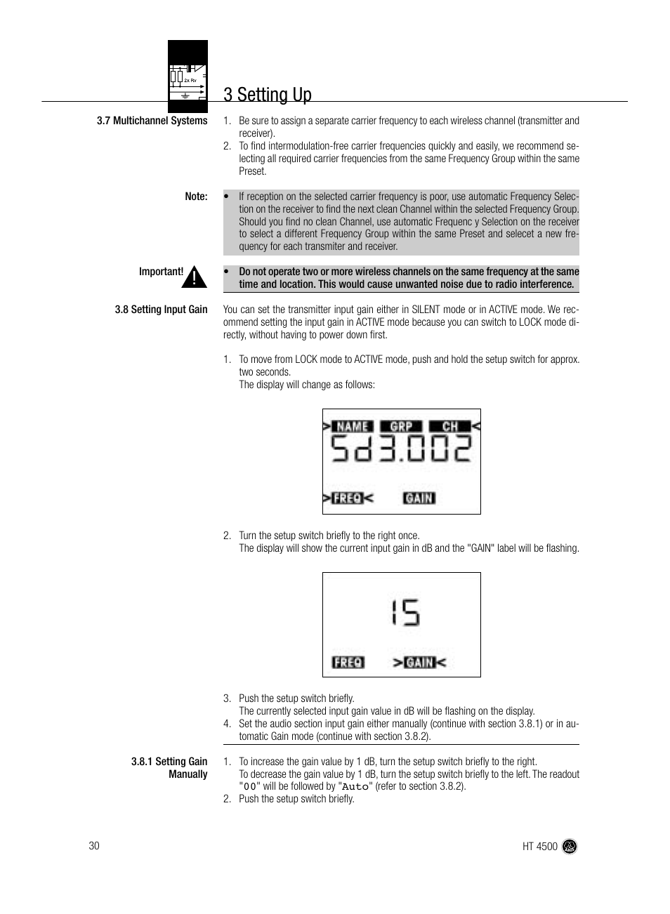 3 setting up | AKG Acoustics HT 4500 User Manual | Page 30 / 114