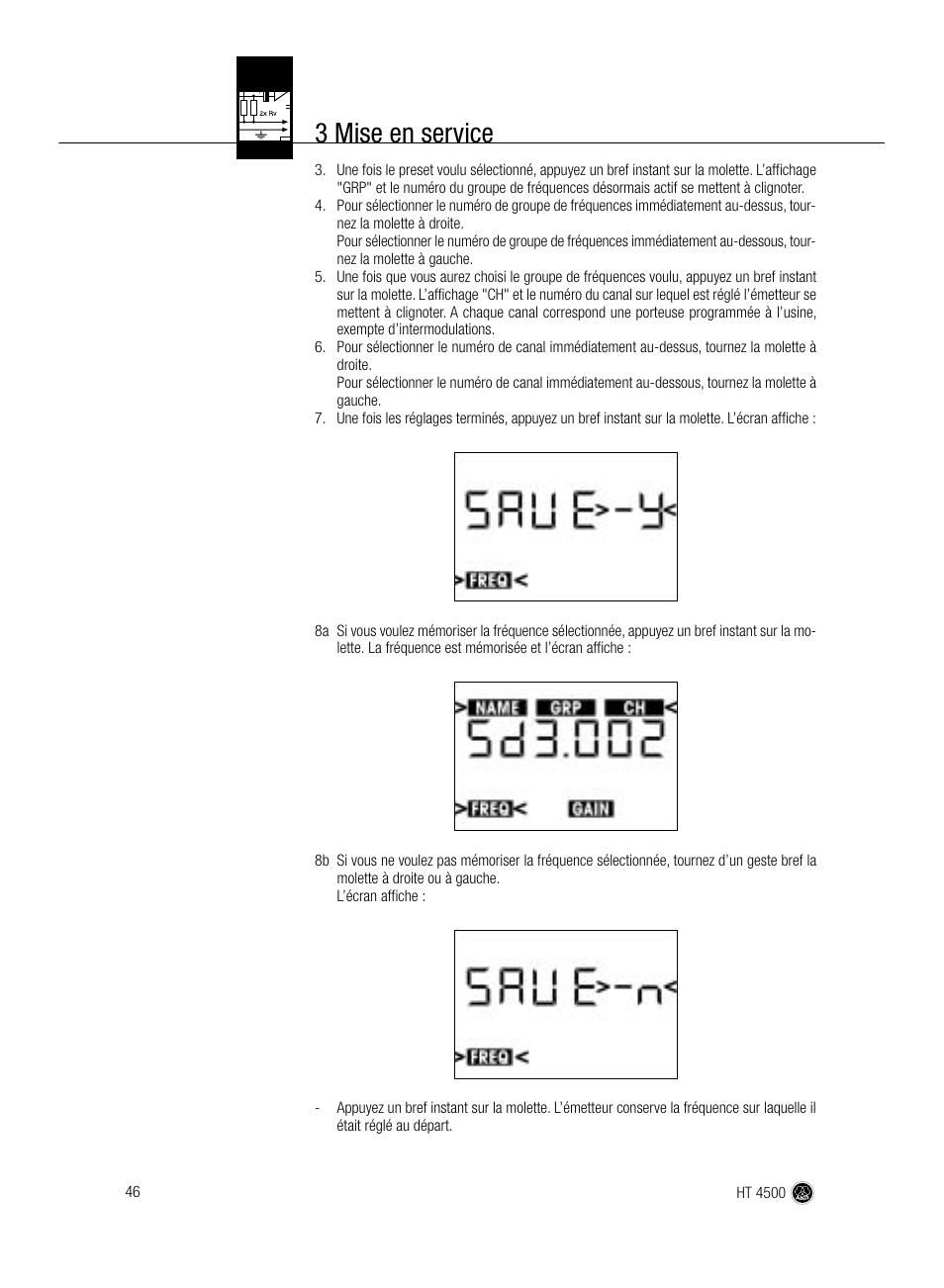 3 mise en service | AKG Acoustics HT 4500 User Manual | Page 46 / 114