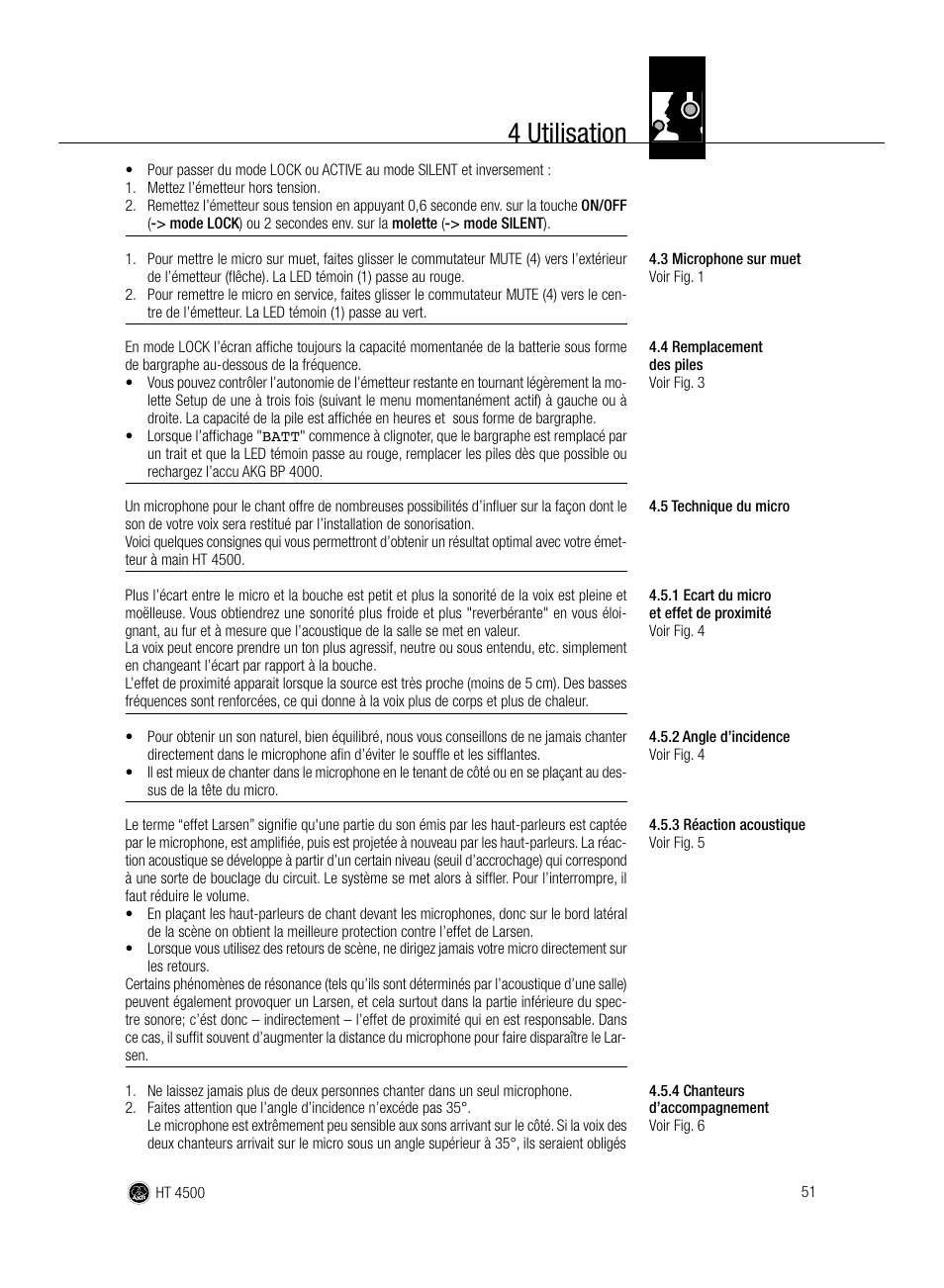 4 utilisation | AKG Acoustics HT 4500 User Manual | Page 51 / 114
