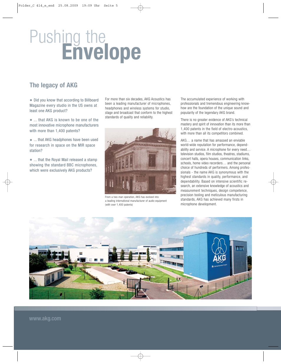 Envelope, Pushing the | AKG Acoustics C 414 User Manual | Page 4 / 12