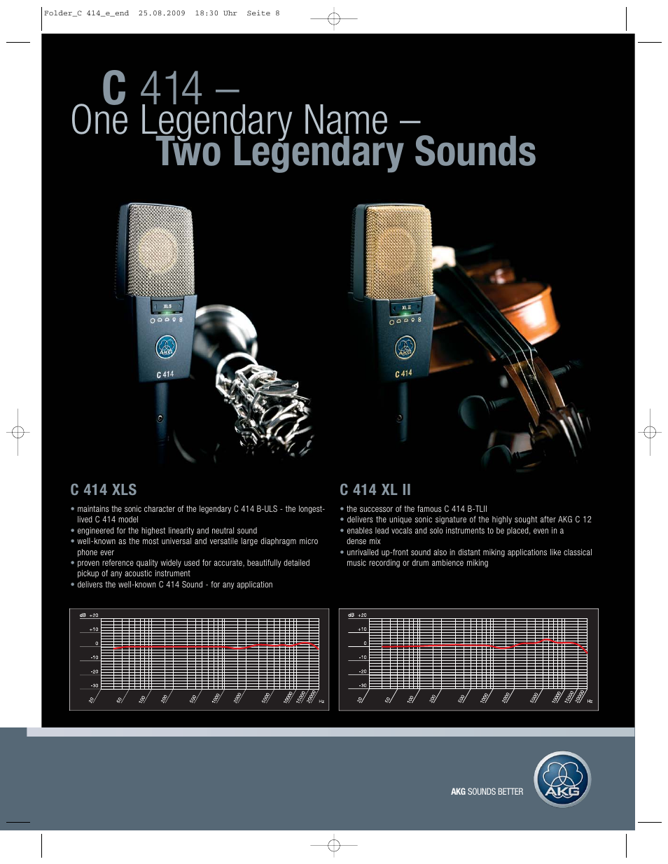 C 414, One legendary name – two legendary sounds, C 414 xls | C 414 xl ii | AKG Acoustics C 414 User Manual | Page 7 / 12