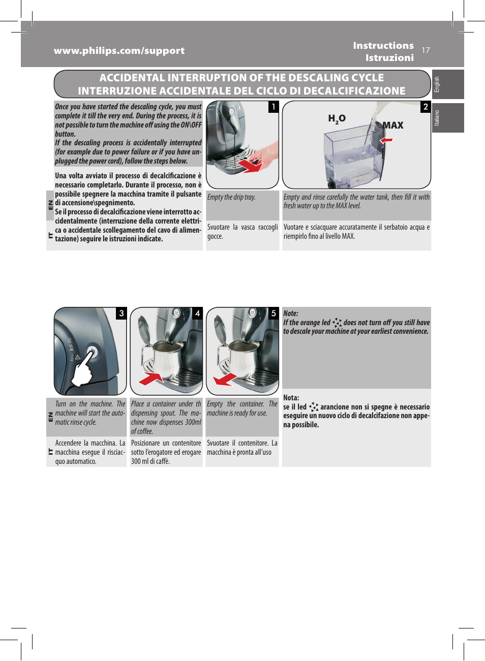 Philips Saeco Xsmall Machine espresso Super Automatique User Manual | Page 17 / 56