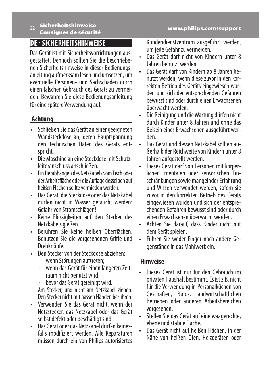 Philips Saeco Xsmall Machine espresso Super Automatique User Manual | Page 22 / 56