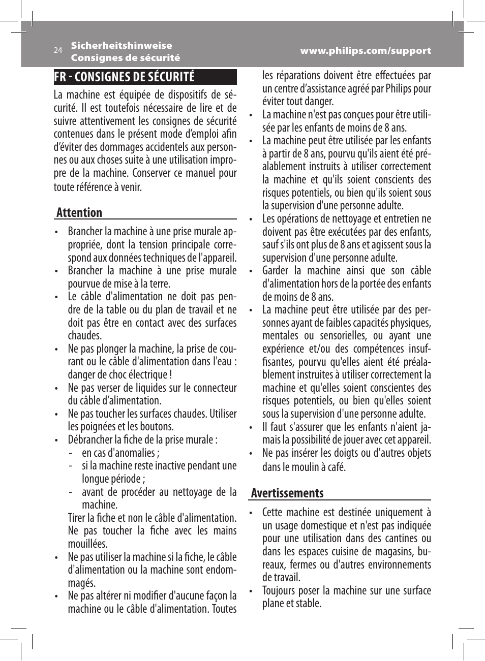 Philips Saeco Xsmall Machine espresso Super Automatique User Manual | Page 24 / 56