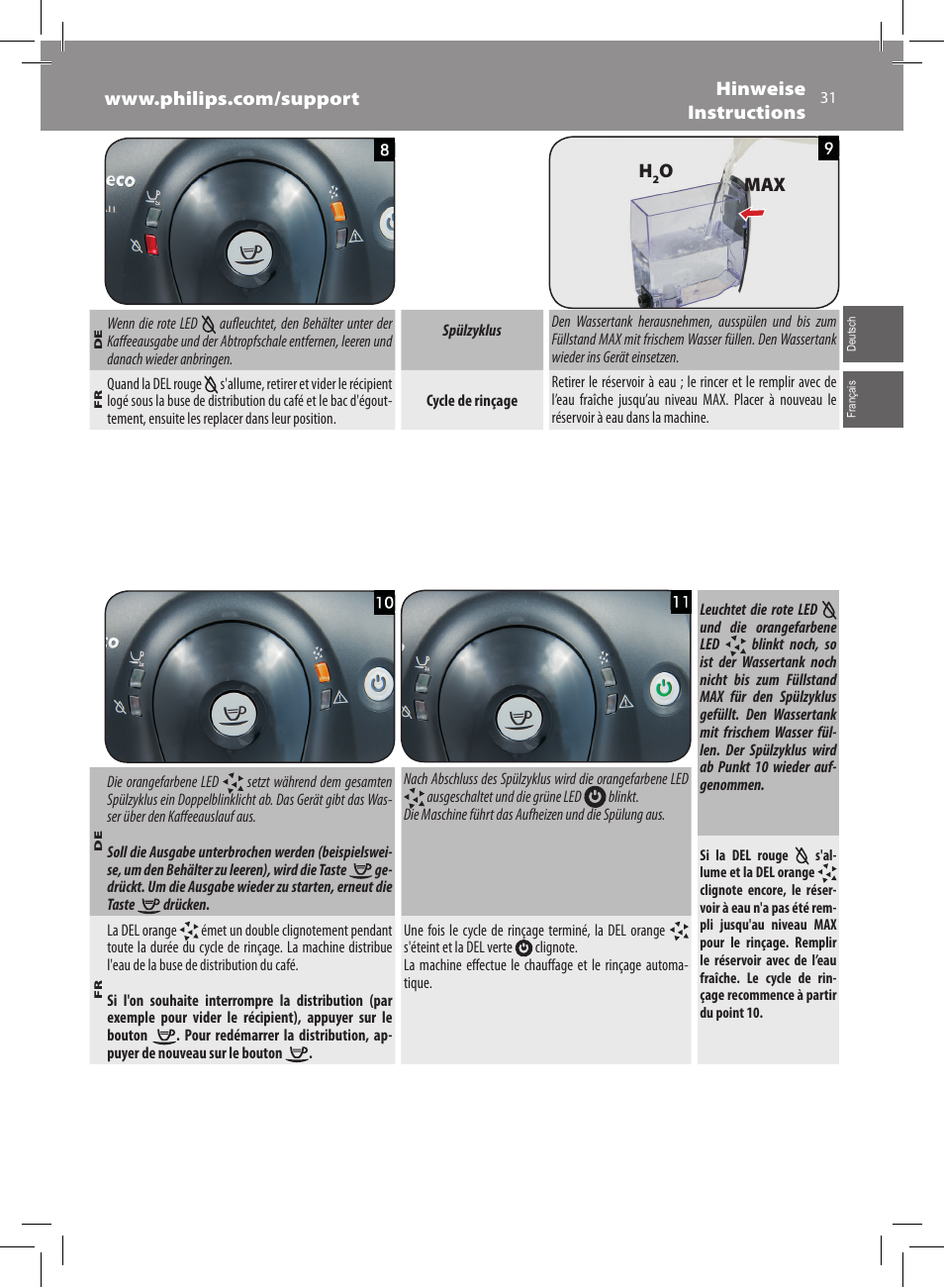 Philips Saeco Xsmall Machine espresso Super Automatique User Manual | Page 31 / 56