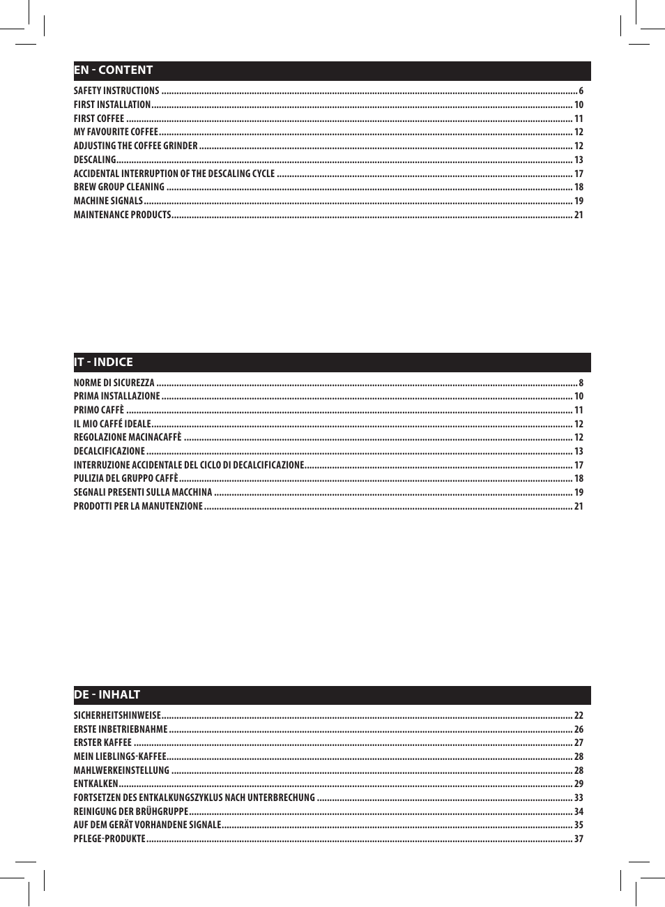 Philips Saeco Xsmall Machine espresso Super Automatique User Manual | Page 4 / 56