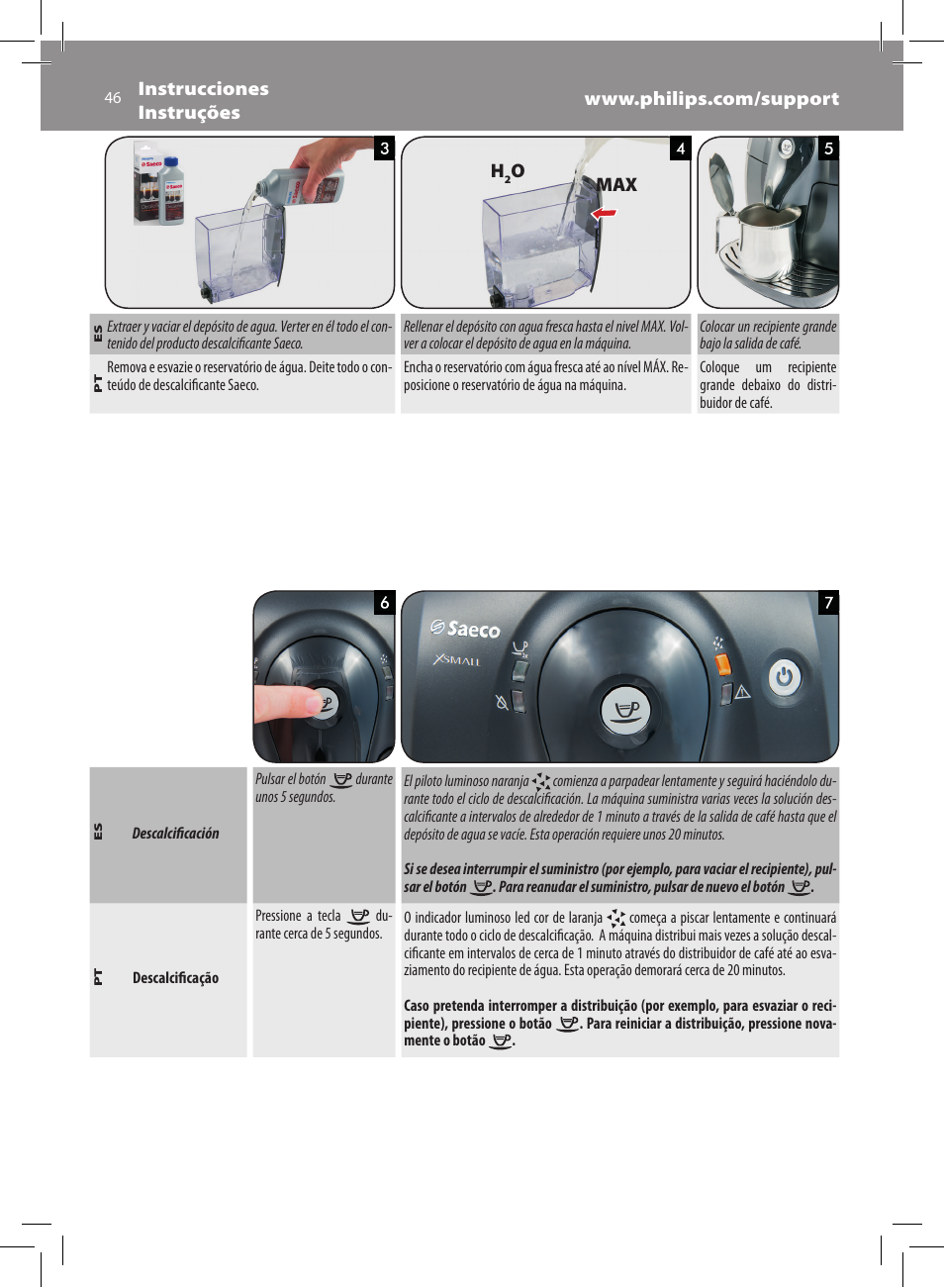 Philips Saeco Xsmall Machine espresso Super Automatique User Manual | Page 46 / 56