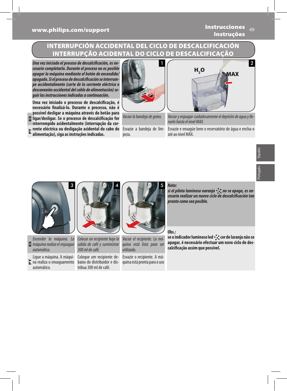 Philips Saeco Xsmall Machine espresso Super Automatique User Manual | Page 49 / 56