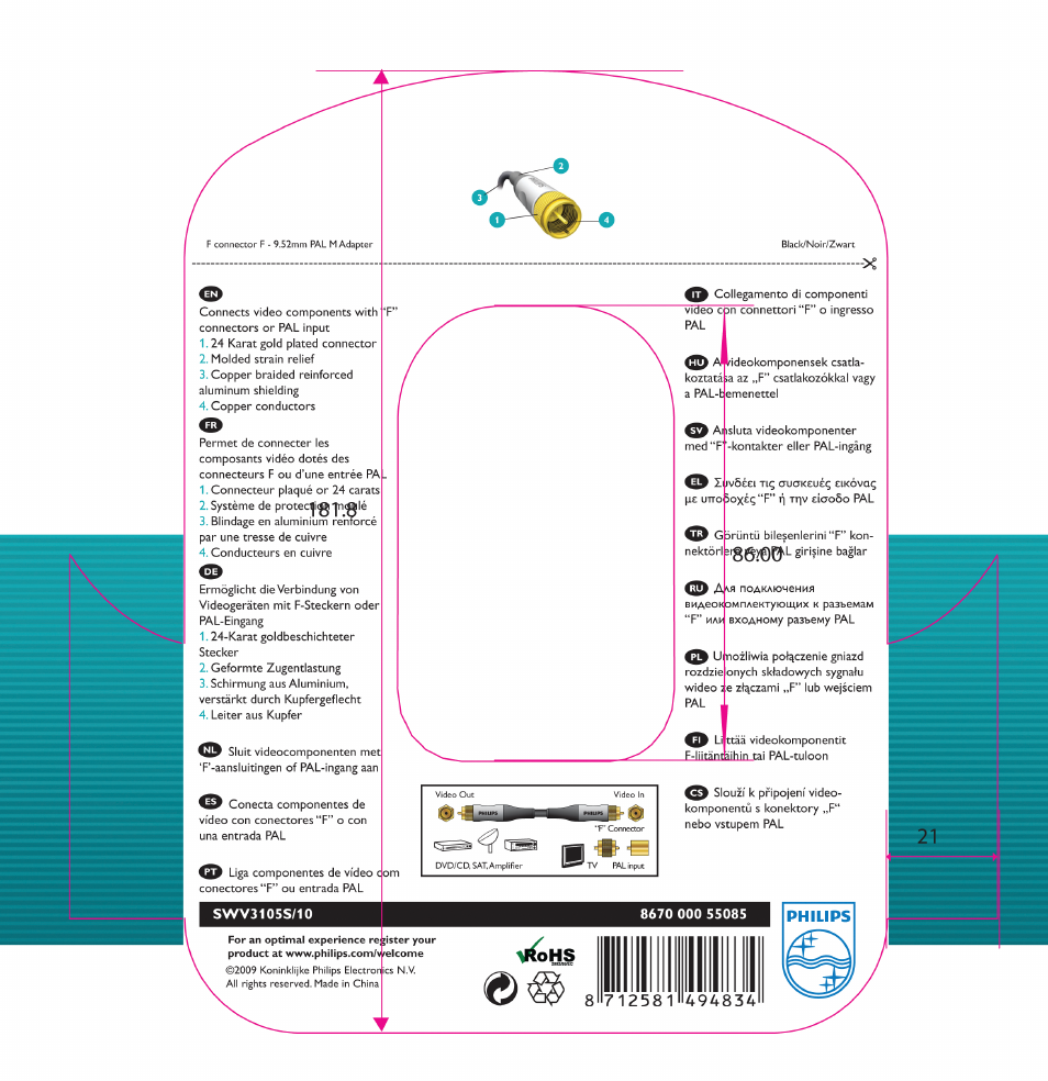 Philips Câble coaxial User Manual | 1 page