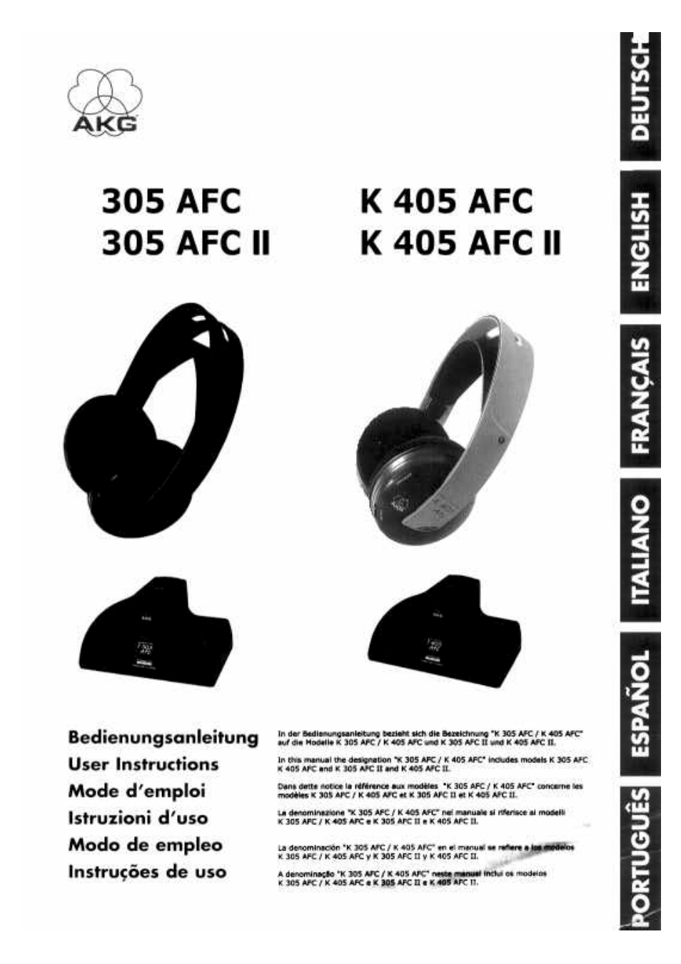 AKG Acoustics K 305 AFC User Manual | 30 pages