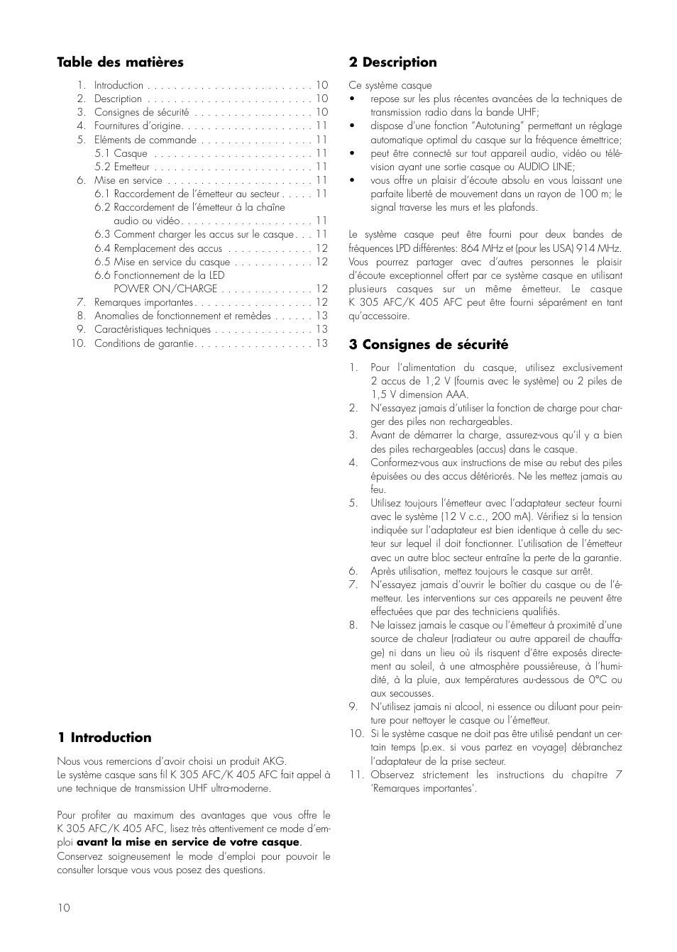 AKG Acoustics K 305 AFC User Manual | Page 10 / 30
