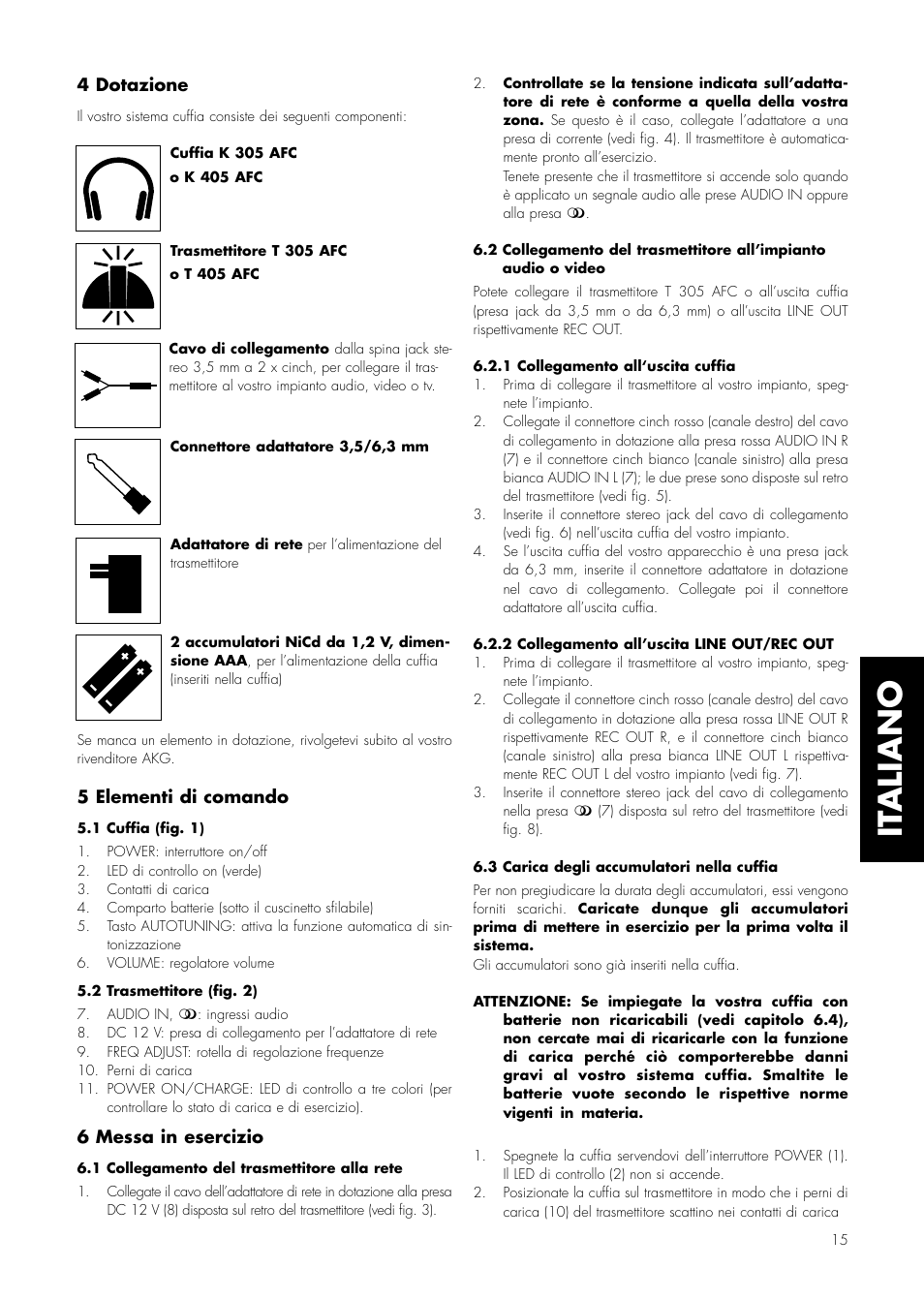 It aliano | AKG Acoustics K 305 AFC User Manual | Page 15 / 30