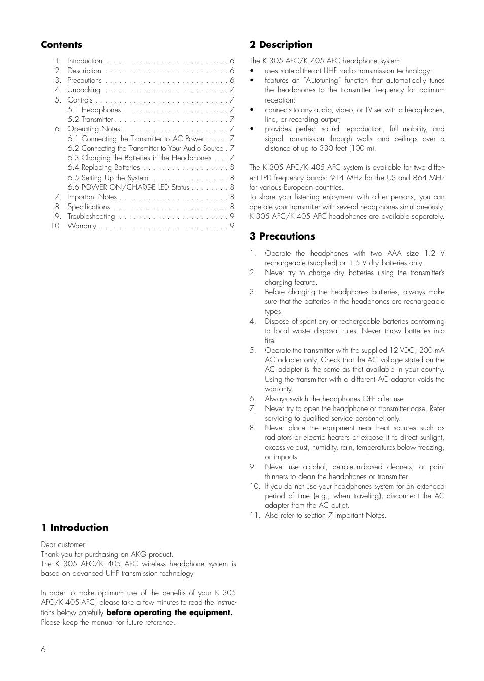 AKG Acoustics K 305 AFC User Manual | Page 6 / 30