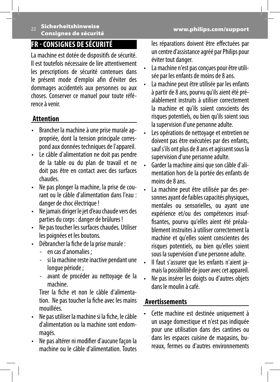 Philips Saeco Minuto Machine espresso Super Automatique User Manual | Page 22 / 92