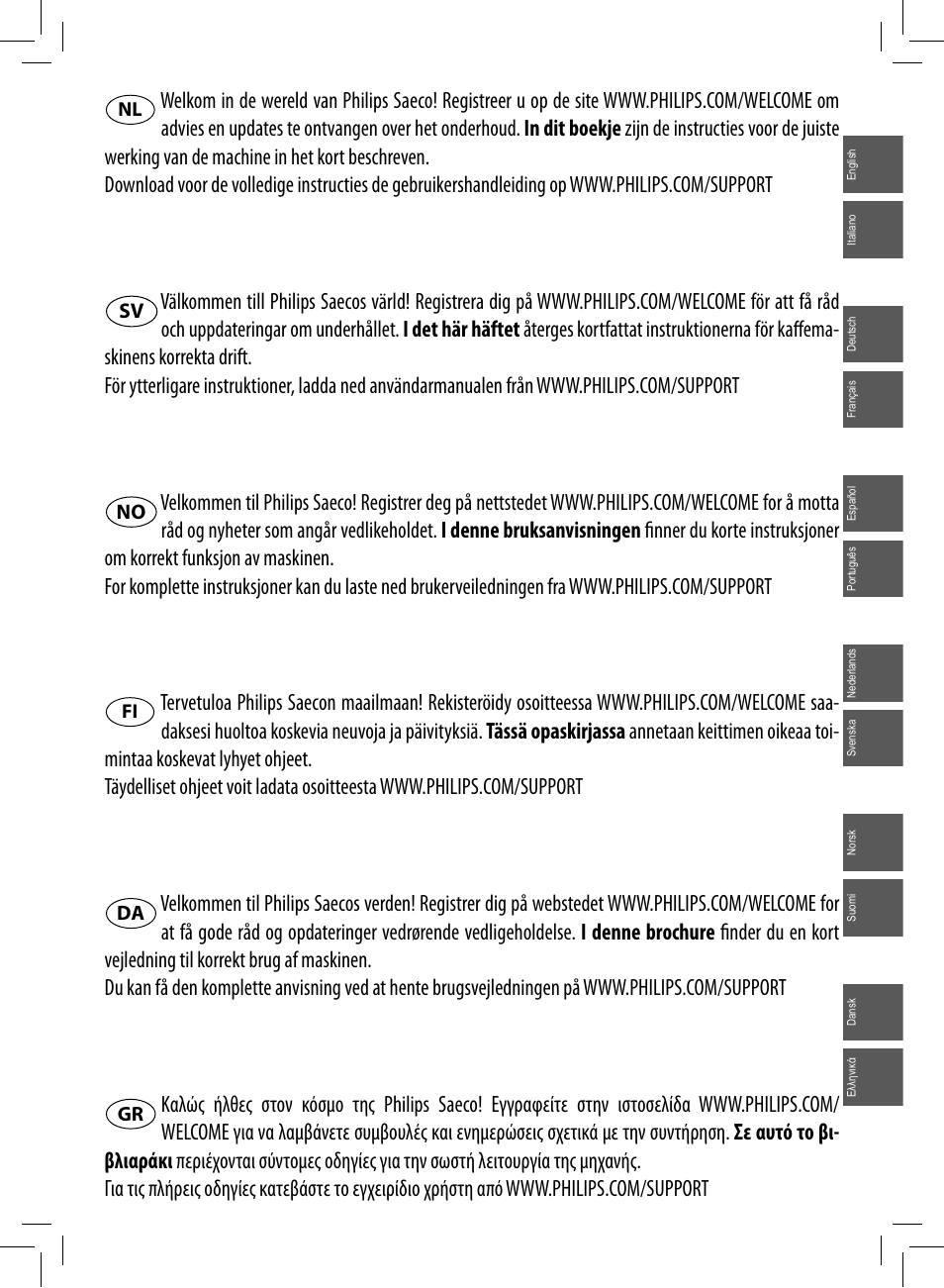 Philips Saeco Minuto Machine espresso Super Automatique User Manual | Page 3 / 92