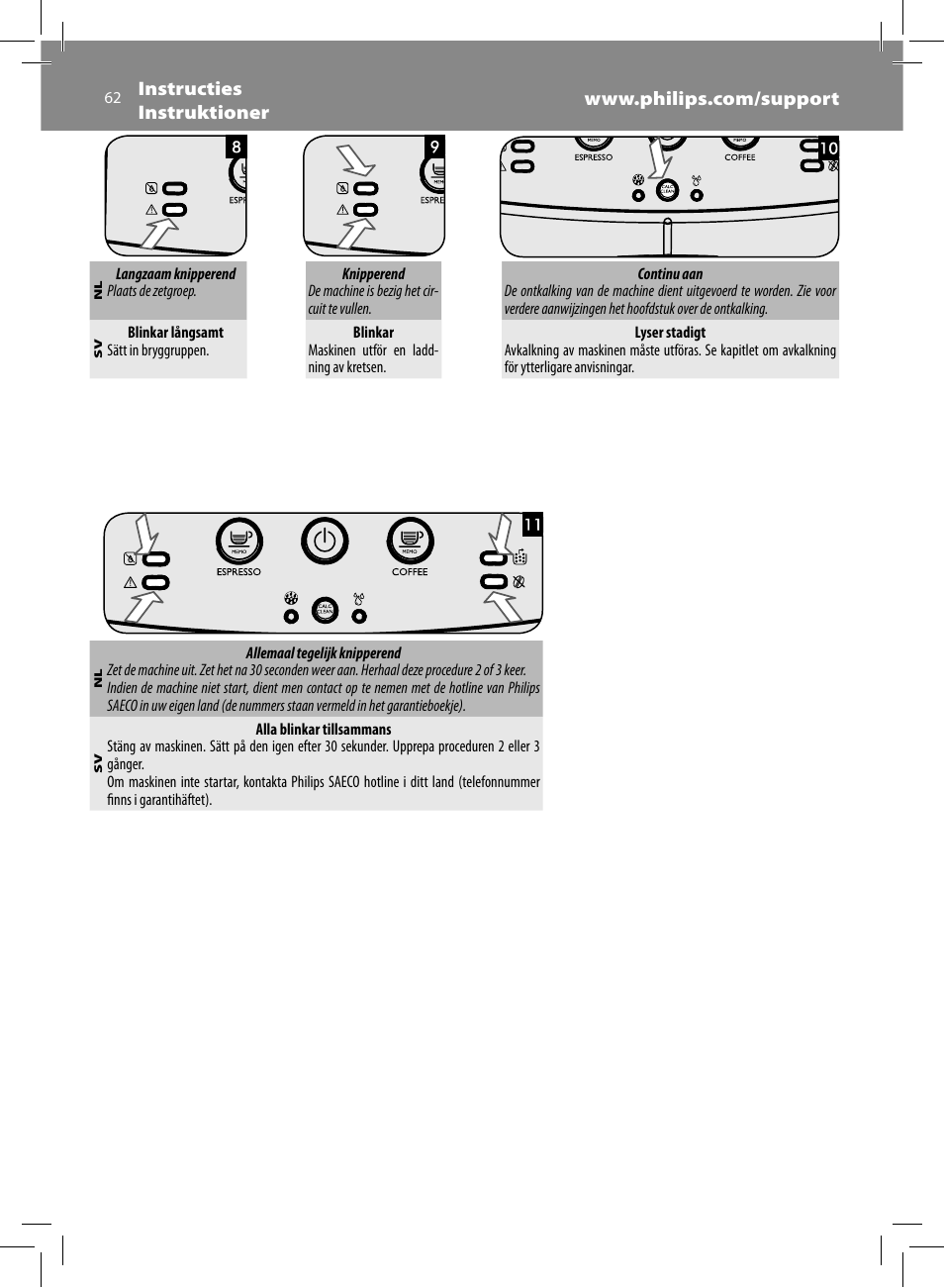 Philips Saeco Minuto Machine espresso Super Automatique User Manual | Page 62 / 92