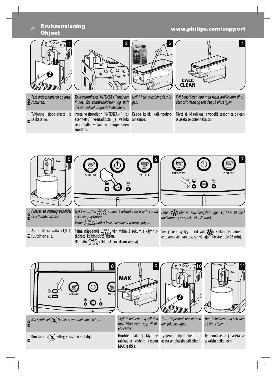 Philips Saeco Minuto Machine espresso Super Automatique User Manual | Page 72 / 92