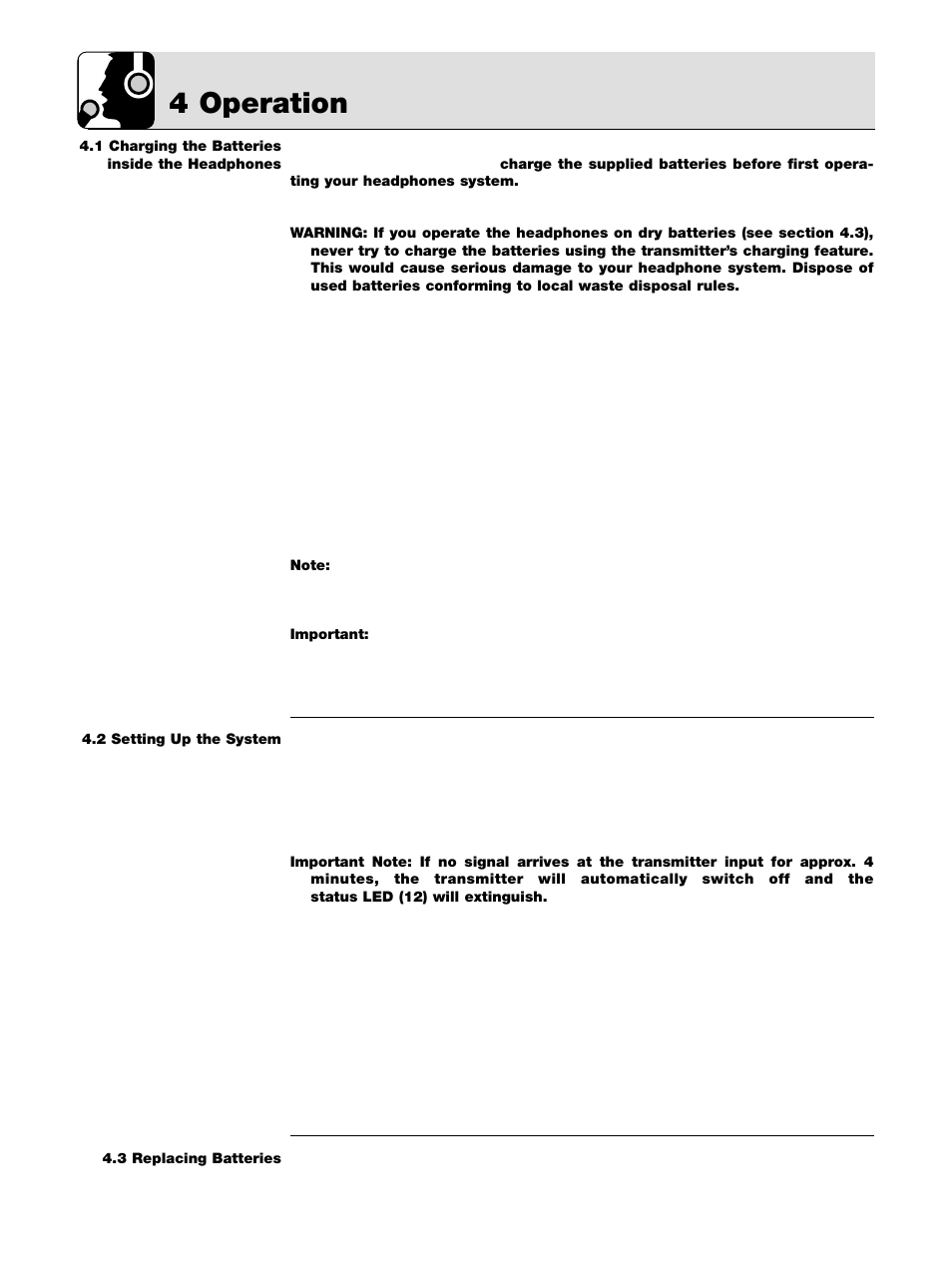 4 operation | AKG Acoustics K 105 UHF User Manual | Page 12 / 48