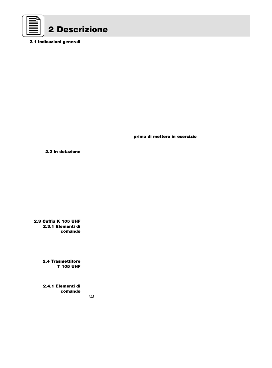 2 descrizione | AKG Acoustics K 105 UHF User Manual | Page 24 / 48