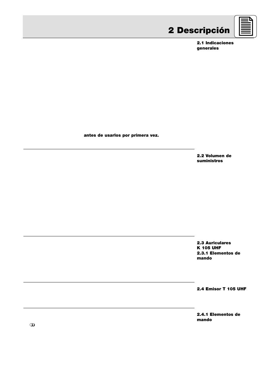 2 descripción | AKG Acoustics K 105 UHF User Manual | Page 31 / 48