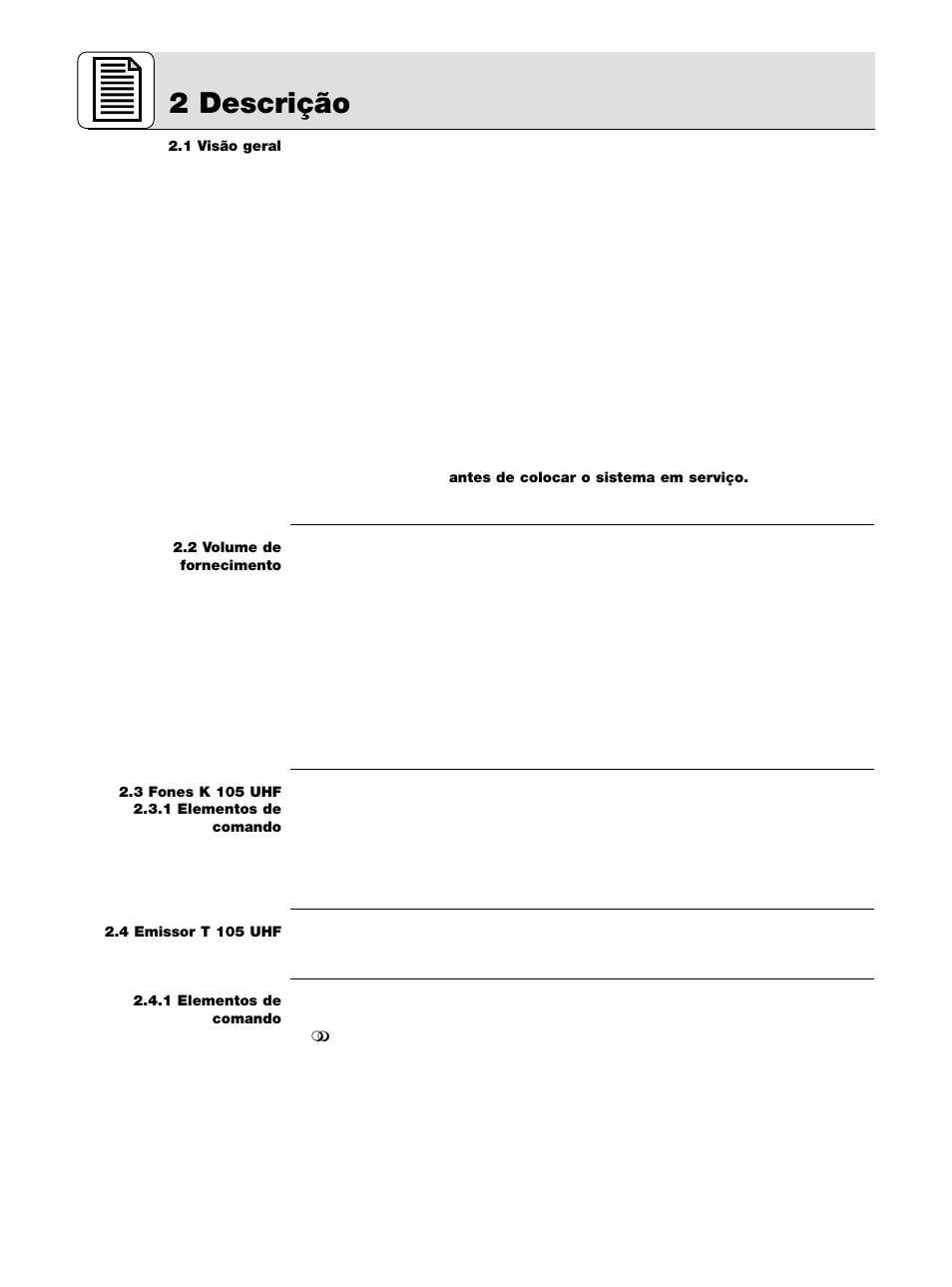 2 descrição | AKG Acoustics K 105 UHF User Manual | Page 38 / 48