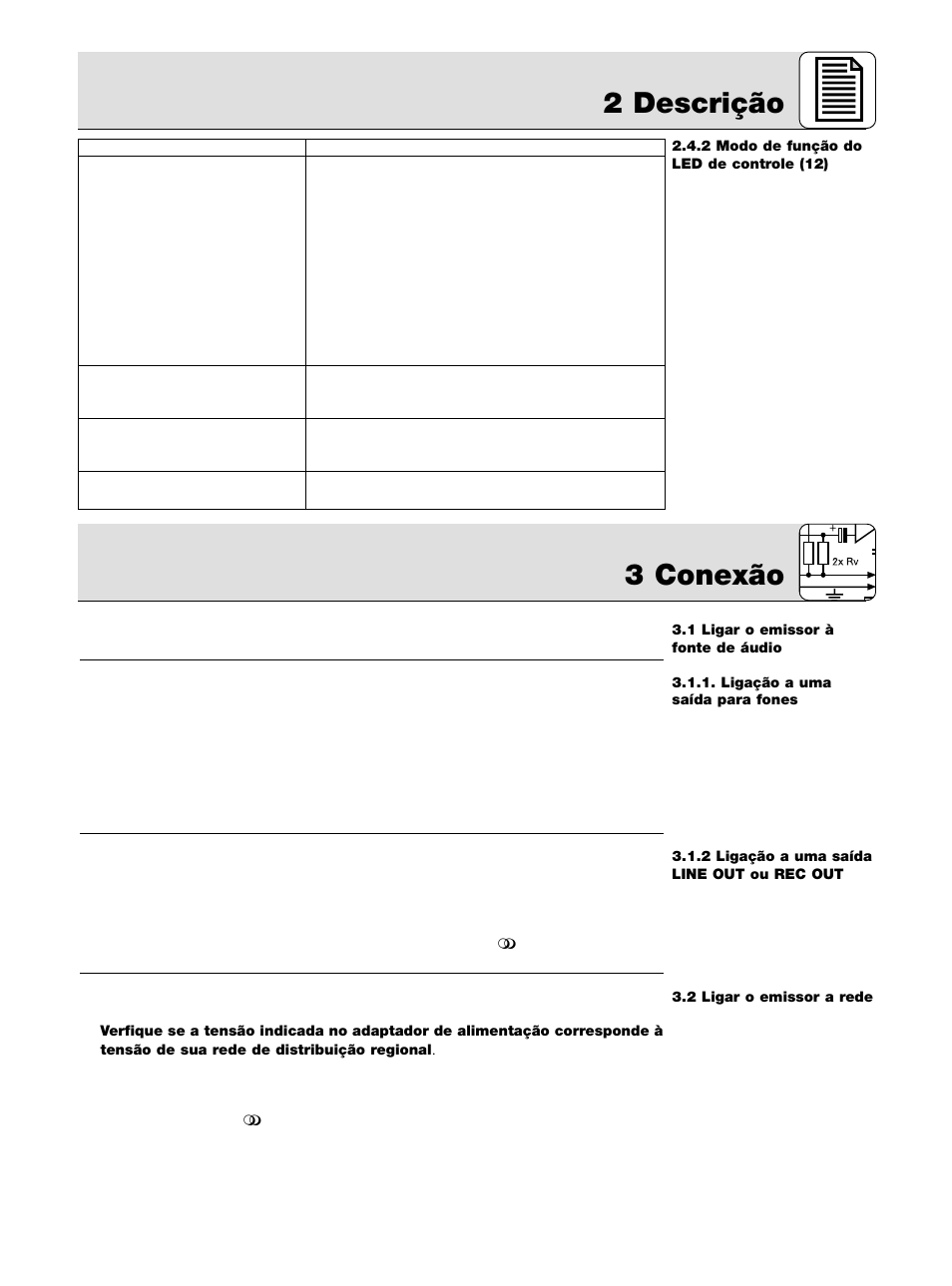 2 descrição, 3 conexão | AKG Acoustics K 105 UHF User Manual | Page 39 / 48