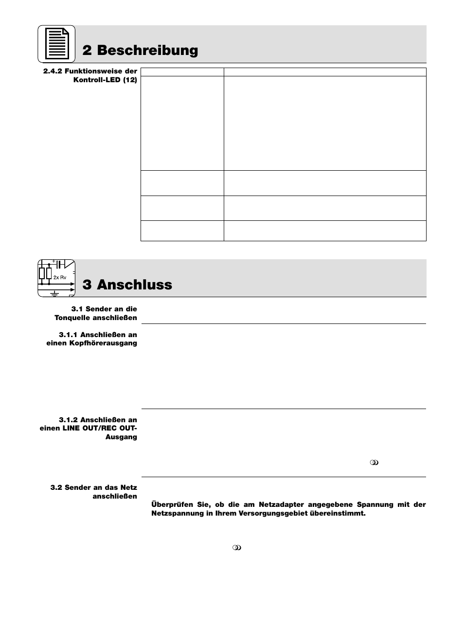 2 beschreibung, 3 anschluss | AKG Acoustics K 105 UHF User Manual | Page 4 / 48