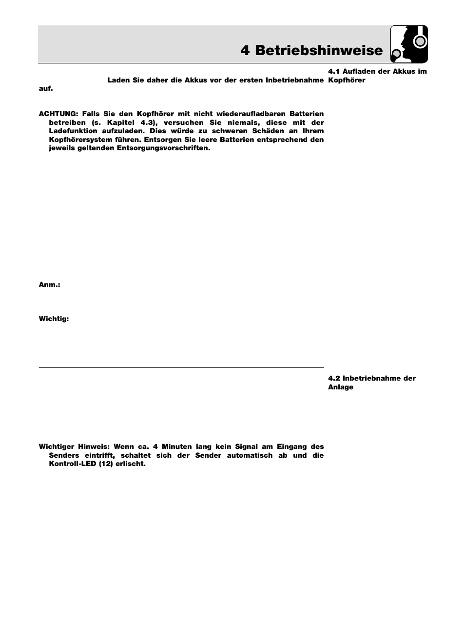 4 betriebshinweise | AKG Acoustics K 105 UHF User Manual | Page 5 / 48