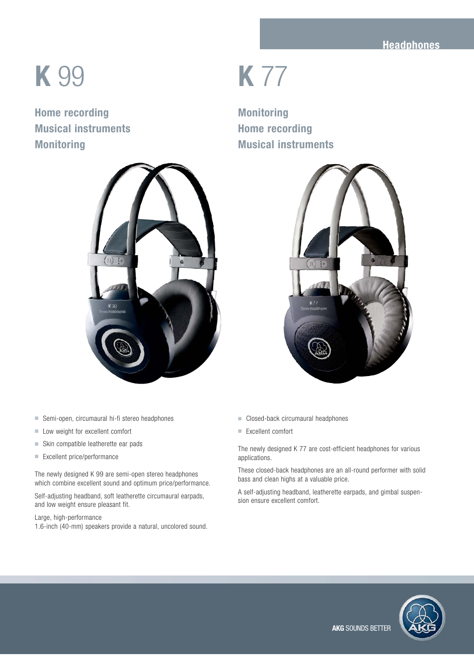 K 99 k 77 | AKG Acoustics Perception 420 User Manual | Page 5 / 12