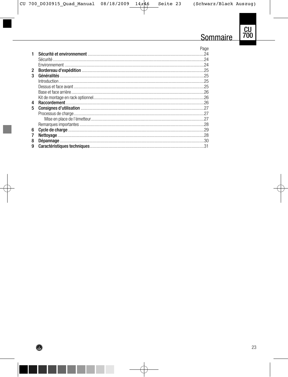Sommaire, Cu 700 | AKG Acoustics CU700 User Manual | Page 23 / 44