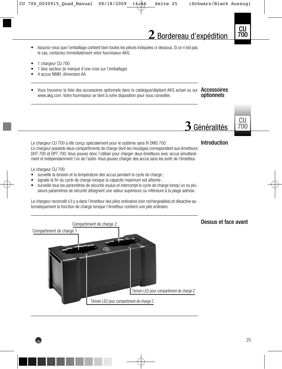 Bordereau d’expédition, Généralités | AKG Acoustics CU700 User Manual | Page 25 / 44
