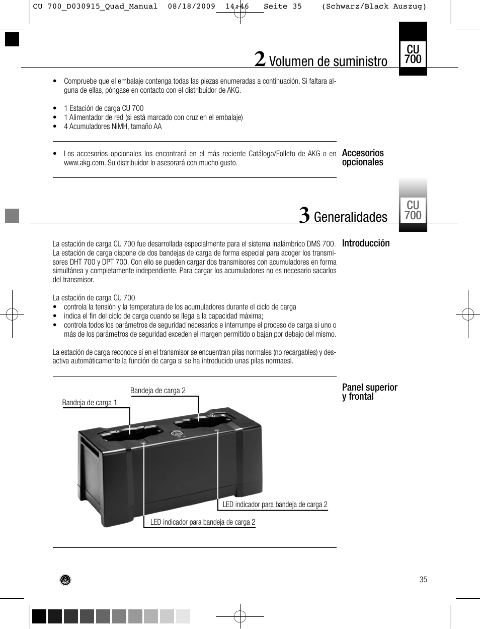 Volumen de suministro, Generalidades | AKG Acoustics CU700 User Manual | Page 35 / 44