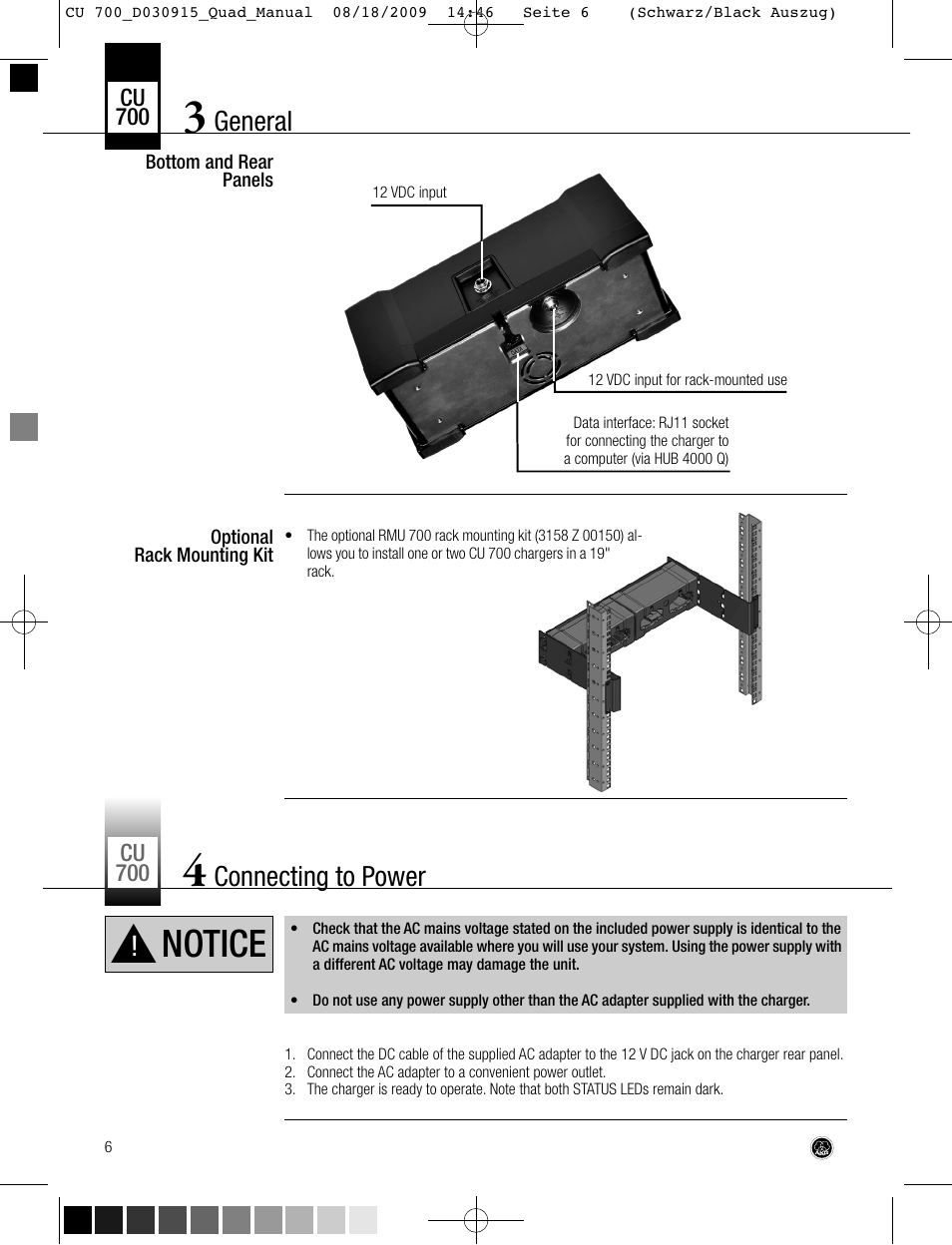 Notice, General, Connecting to power | AKG Acoustics CU700 User Manual | Page 6 / 44