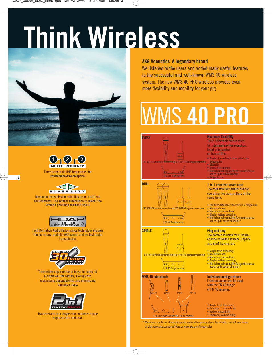 Wms 40 pro, Akg acoustics. a legendary brand | AKG Acoustics WMS 40 PRO User Manual | Page 2 / 16