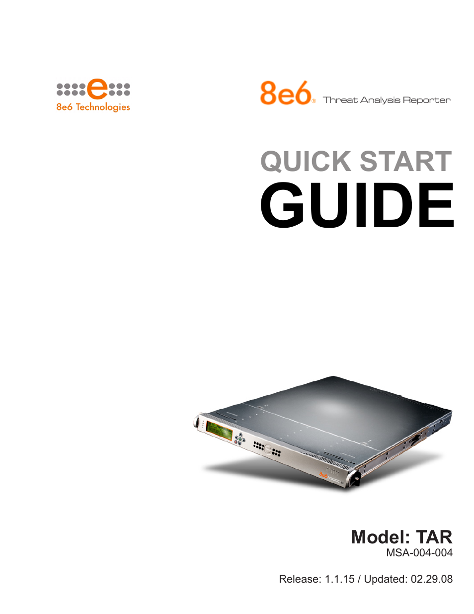 8e6 Technologies TAR MSA-004-004 User Manual | 59 pages