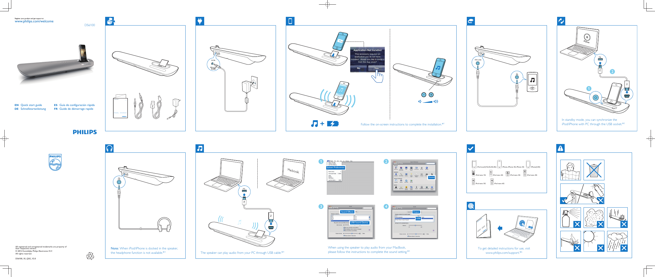 Philips Station d'accueil User Manual | 2 pages