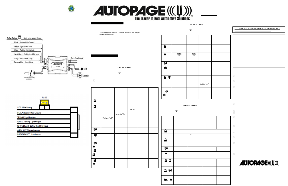 Auto Page DS-434 User Manual | 2 pages